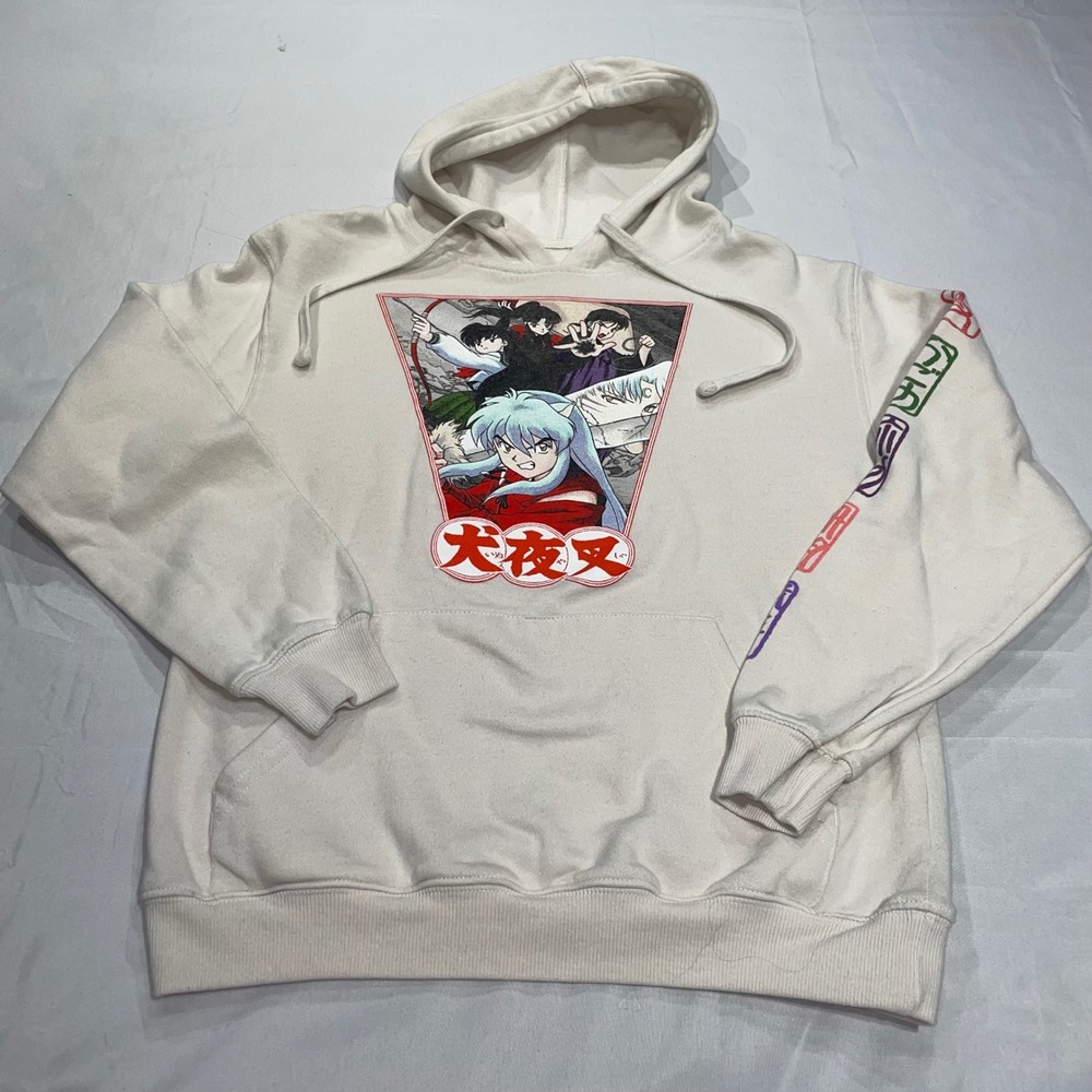 Inuyasha Viz Media Anime Graphic Hoodie Cream Small Mens Womens Sweatshirt